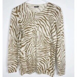 J Mclaughlin Sancerre Cashmere Sweater Animal Print Lightweight Savannah Small